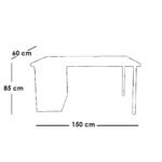 Counter Wood and Beech Wood Red Desk White - 150×85×60 cm - Image 3